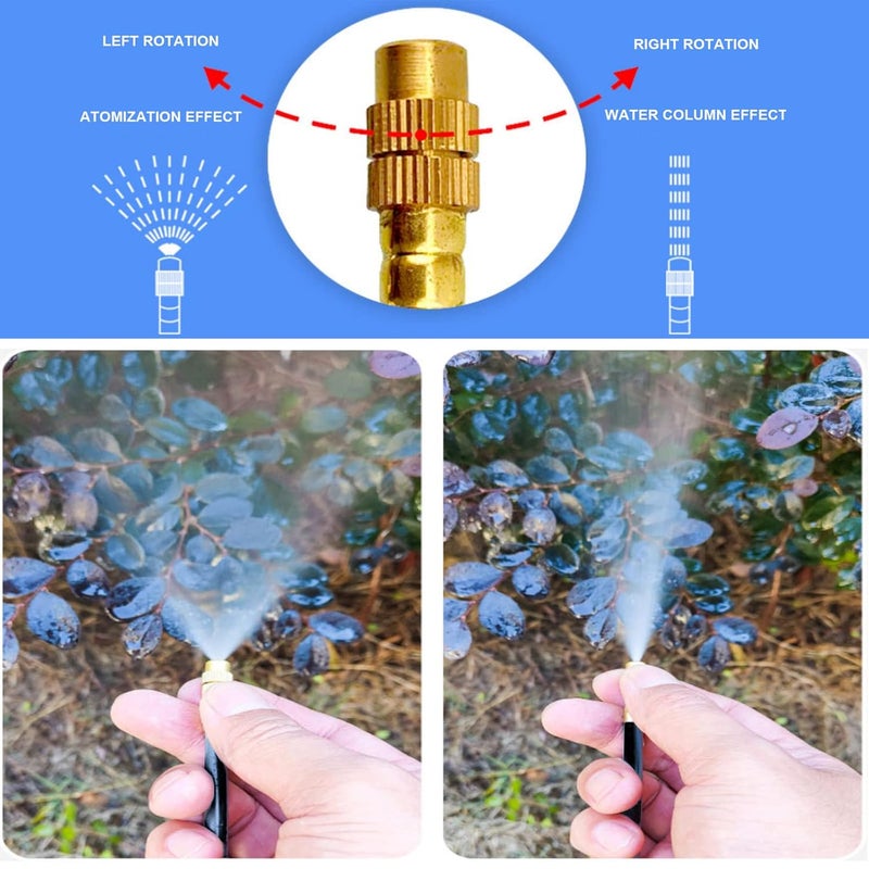 MOCOBER New drip Irrigation kit, Automatic Garden Watering System, Quick Connector and 360-degree Bending Dropper atomizing Copper Nozzle, Garden Plant Lawn Courtyard Watering System. (Timer) - Image 4